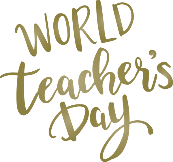 Transparent World Teacher's Day Logo Yellow Number for Teachers' Days for World Teachers Day