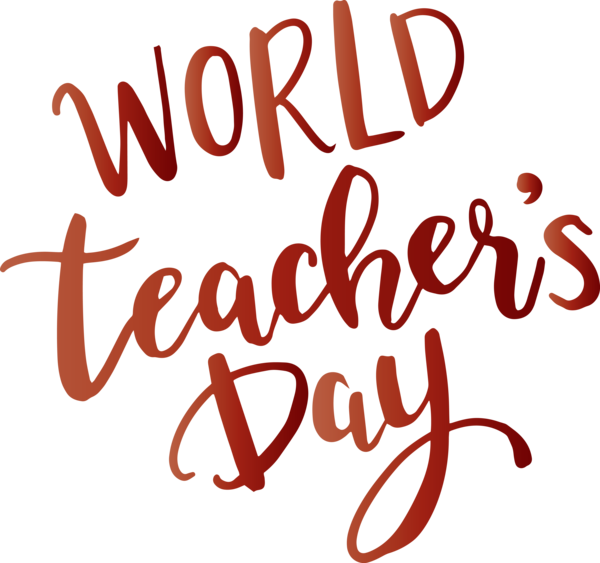 Transparent World Teacher's Day Logo Font Line for Teachers' Days for World Teachers Day
