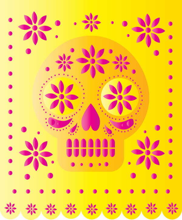 Transparent Day of the Dead Pattern Snowflake Visual arts for Mexican Bunting for Day Of The Dead