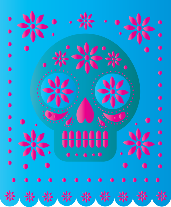 Transparent Day of the Dead Visual arts Pattern Line for Mexican Bunting for Day Of The Dead