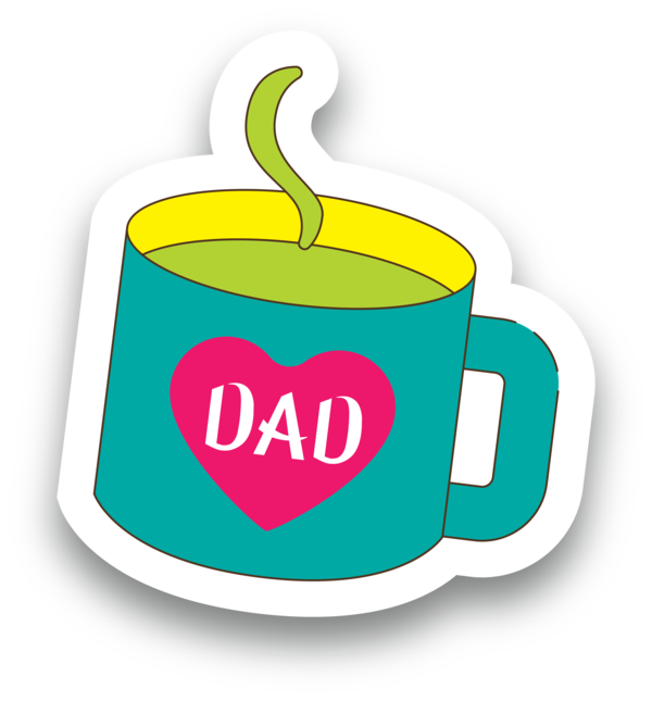 Transparent Father's Day Coffee cup Mug Logo for Happy Father's Day for Fathers Day