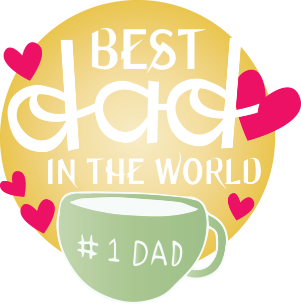 Transparent Father's Day Logo Yellow Area for Happy Father's Day for Fathers Day