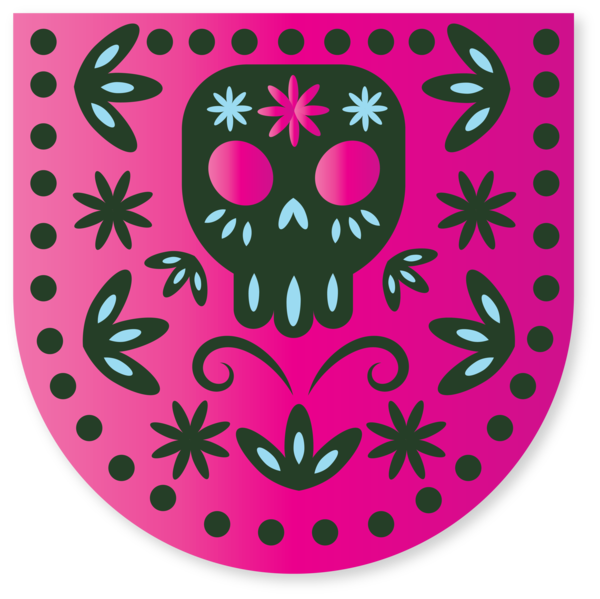 Transparent Day of the Dead Visual arts Pink M Pattern for Mexican Bunting for Day Of The Dead