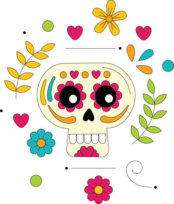Transparent Day of the Dead Logo  Design for Calavera for Day Of The Dead
