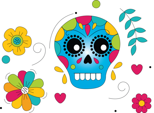 Transparent Day of the Dead Floral design Visual arts Design for Calavera for Day Of The Dead