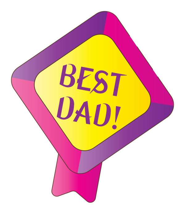 Transparent Father's Day Logo Yellow Line for Happy Father's Day for Fathers Day