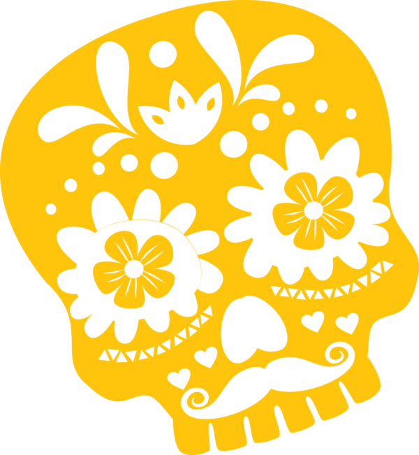 Transparent Day of the Dead Floral design Petal Leaf for Calavera for Day Of The Dead