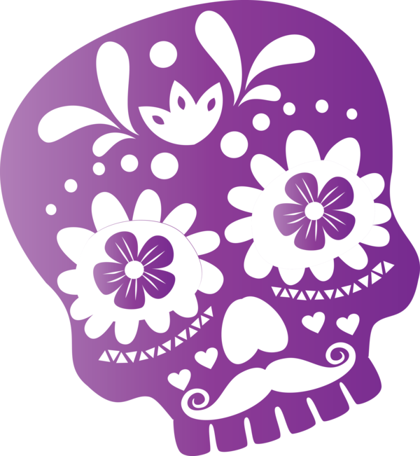 Transparent Day of the Dead Floral design Petal Pattern for Calavera for Day Of The Dead