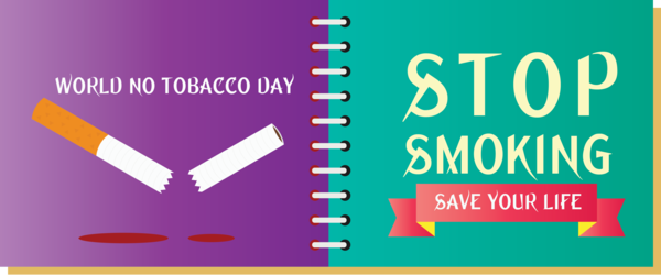 Transparent World No-Tobacco Day Logo Banner Purple for No Tobacco Day for World No Tobacco Day