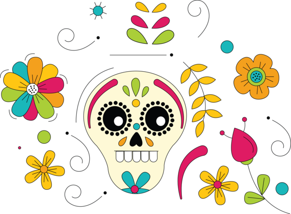 Transparent Day of the Dead Floral design Visual arts Design for Calavera for Day Of The Dead