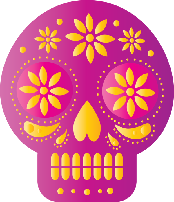 Transparent Day of the Dead Pixel Logo Fine Arts for Mexican Bunting for Day Of The Dead