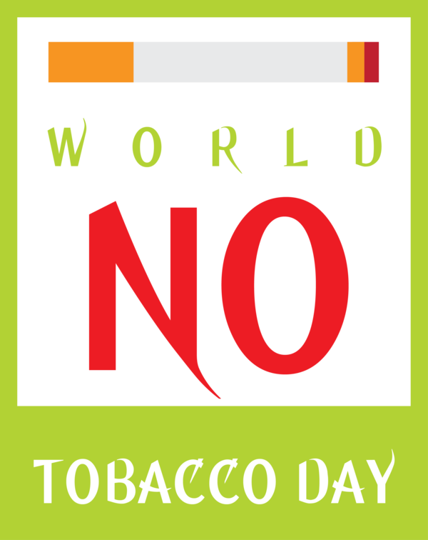 Transparent World No-Tobacco Day Logo Font Green for No Tobacco Day for World No Tobacco Day