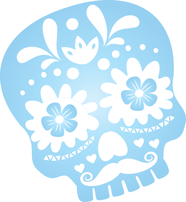 Transparent Day of the Dead Petal Line Pattern for Calavera for Day Of The Dead