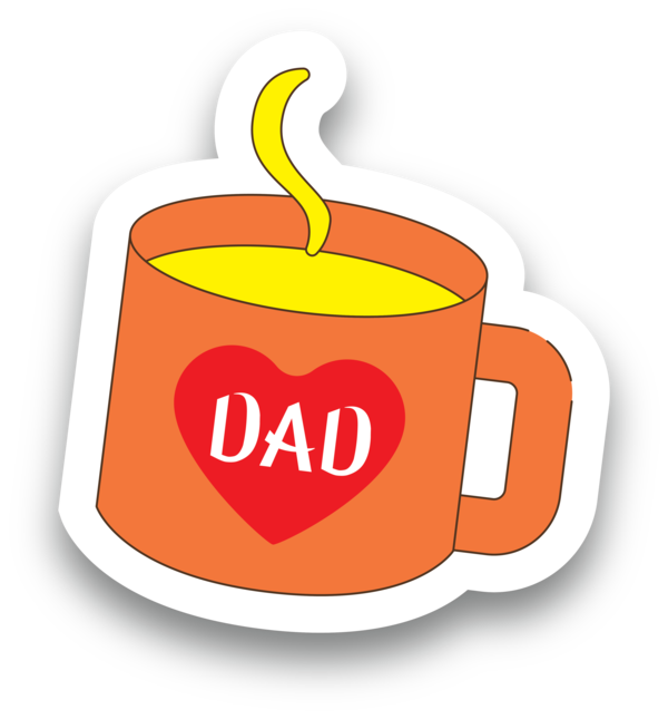 Transparent Father's Day Coffee cup Logo Coffee for Happy Father's Day for Fathers Day