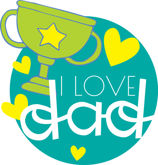 Transparent Father's Day Logo Green Design for Happy Father's Day for Fathers Day