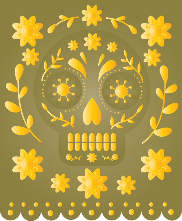 Transparent Day of the Dead Floral design Visual arts Pattern for Mexican Bunting for Day Of The Dead