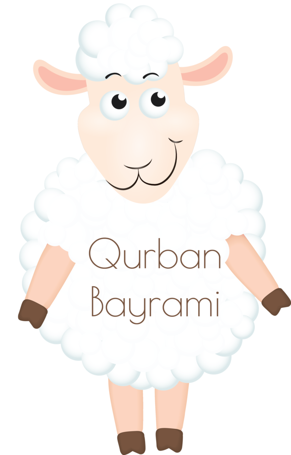 Transparent Eid al-Adha Sheep Character Meter for Eid Qurban for Eid Al Adha