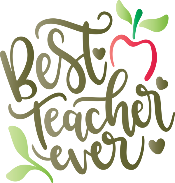 Transparent World Teacher's Day Floral design Font Logo for Teachers' Days for World Teachers Day