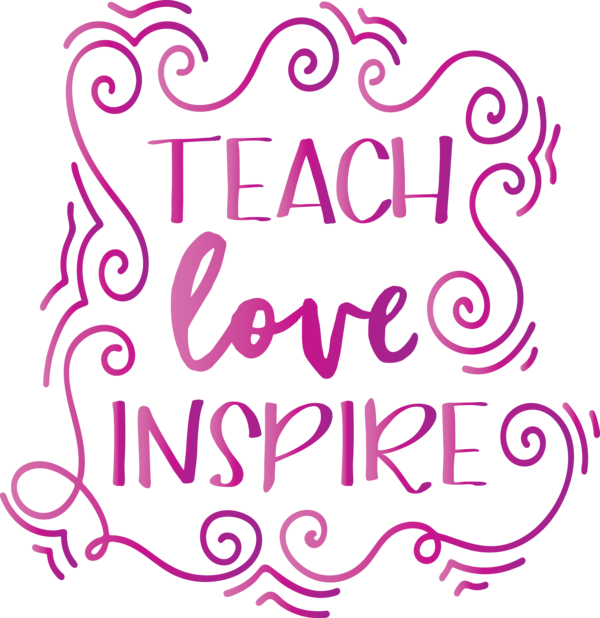 Transparent World Teacher's Day Logo Calligraphy Pink M for Teachers' Days for World Teachers Day