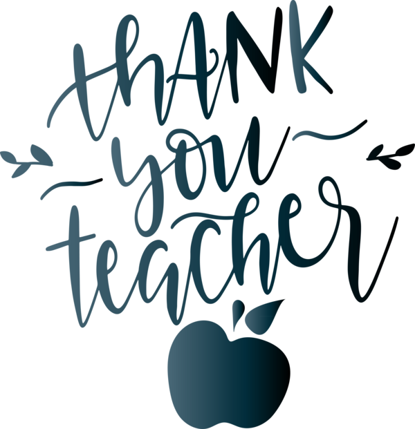 Transparent World Teacher's Day Logo Font Calligraphy for Teachers' Days for World Teachers Day