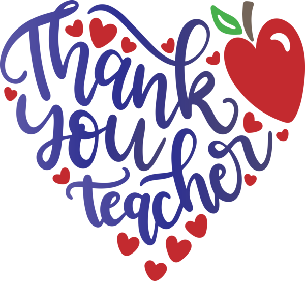 Transparent World Teacher's Day Logo Calligraphy Valentine's Day for Teachers' Days for World Teachers Day