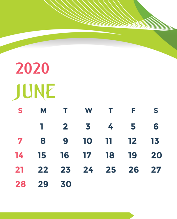 Transparent New Year Font Green Calendar for Printable 2020 Calendar for New Year