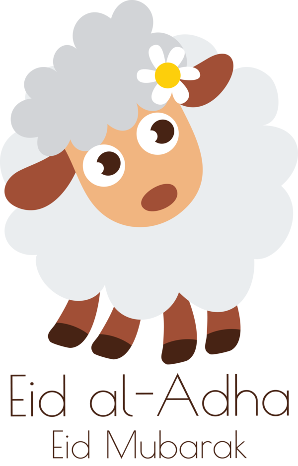 Transparent Eid al-Adha Sheep Cartoon Cuteness for Eid Qurban for Eid Al Adha