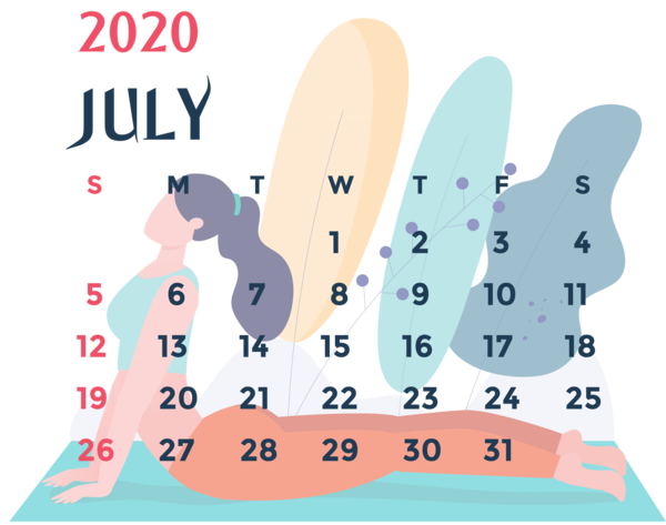 Transparent New Year Design Line Point for Printable 2020 Calendar for New Year