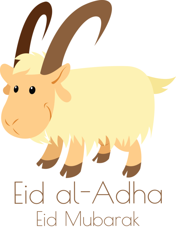 Transparent Eid al-Adha Goat Cartoon Painting for Eid Qurban for Eid Al Adha