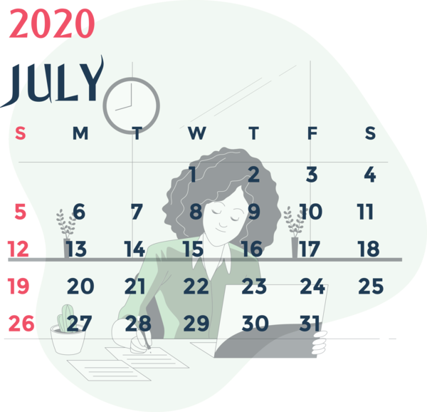 Transparent New Year Angle Line Point for Printable 2020 Calendar for New Year