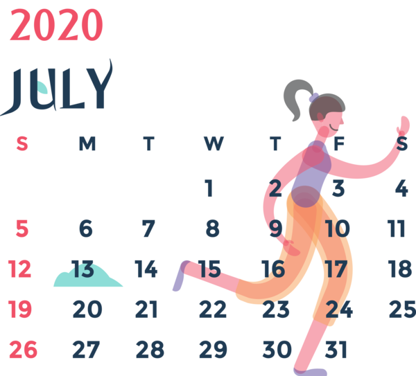 Transparent New Year Logo Shoe Line for Printable 2020 Calendar for New Year