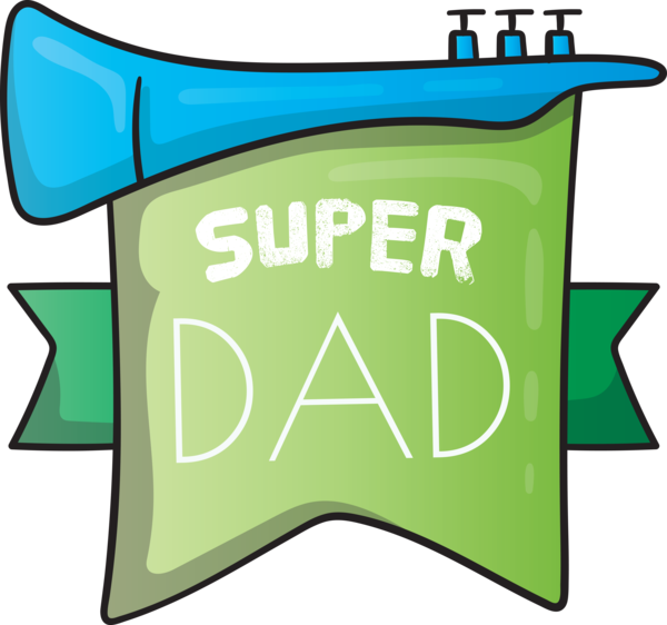 Transparent Father's Day Logo Cartoon Green for Happy Father's Day for Fathers Day
