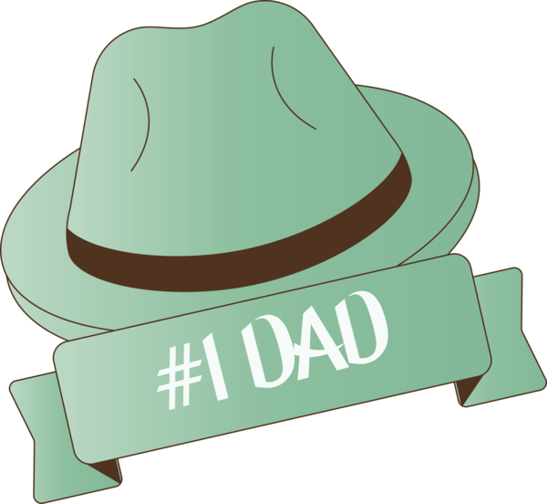 Transparent Father's Day Logo Hat Green for Happy Father's Day for Fathers Day
