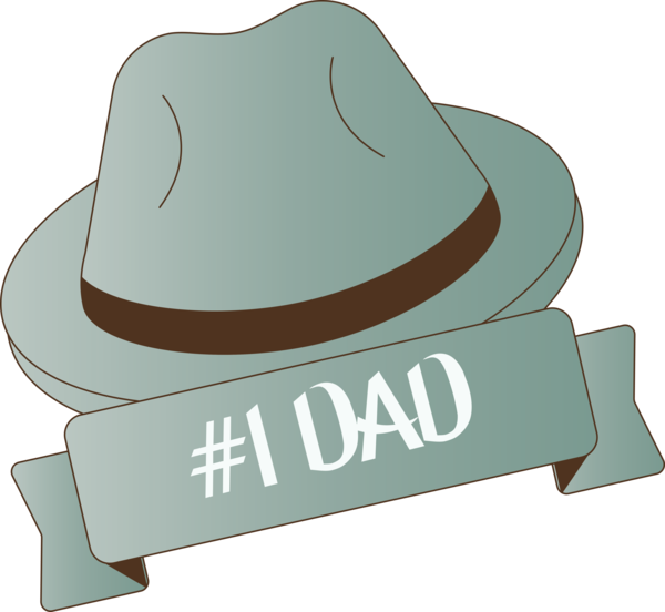 Transparent Father's Day Fedora Font Design for Happy Father's Day for Fathers Day