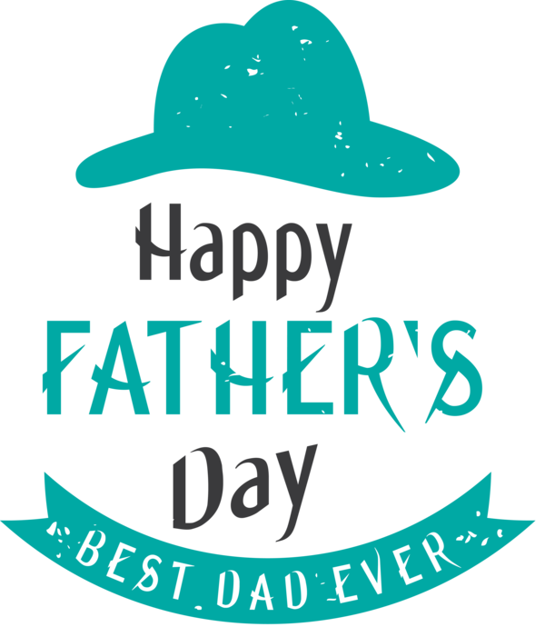 Transparent Father's Day Hat Logo Teal for Happy Father's Day for Fathers Day