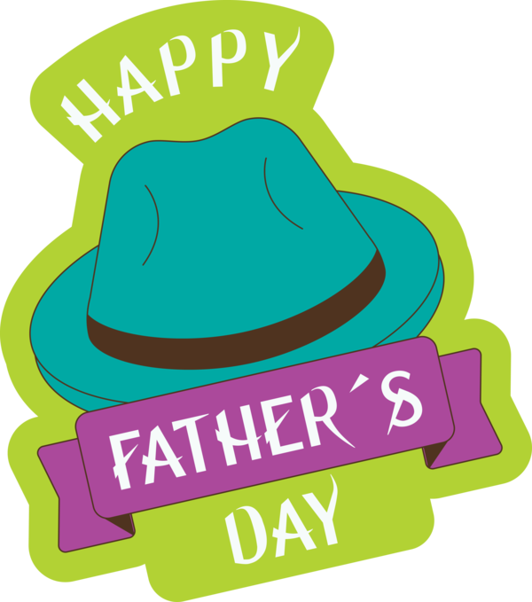 Transparent Father's Day Hat Logo Green for Happy Father's Day for Fathers Day
