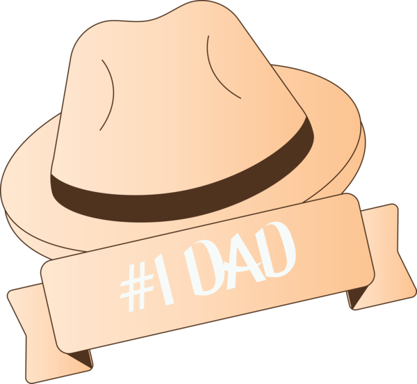 Transparent Father's Day Cowboy hat Hat Line for Happy Father's Day for Fathers Day