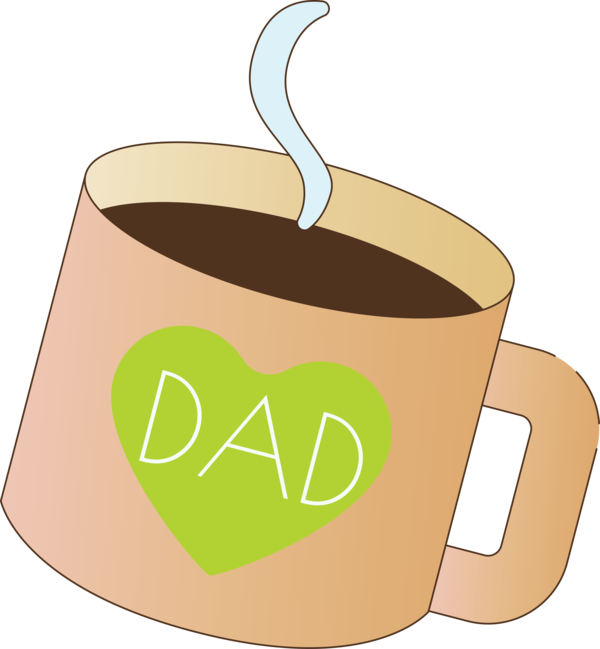 Transparent Father's Day Coffee cup Coffee Caffeine for Happy Father's Day for Fathers Day