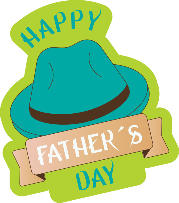 Transparent Father's Day Hat Logo Green for Happy Father's Day for Fathers Day
