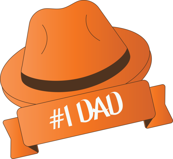 Transparent Father's Day Fedora Cowboy hat Logo for Happy Father's Day for Fathers Day