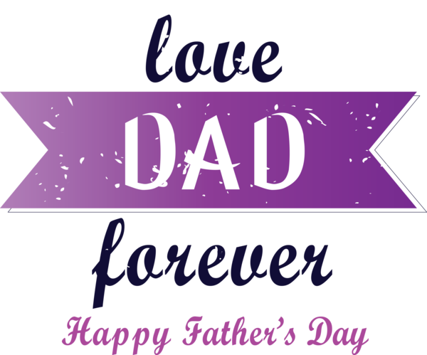 Transparent Father's Day Logo Font Purple for Happy Father's Day for Fathers Day
