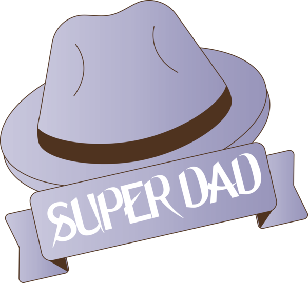 Transparent Father's Day Fedora Logo Purple for Happy Father's Day for Fathers Day