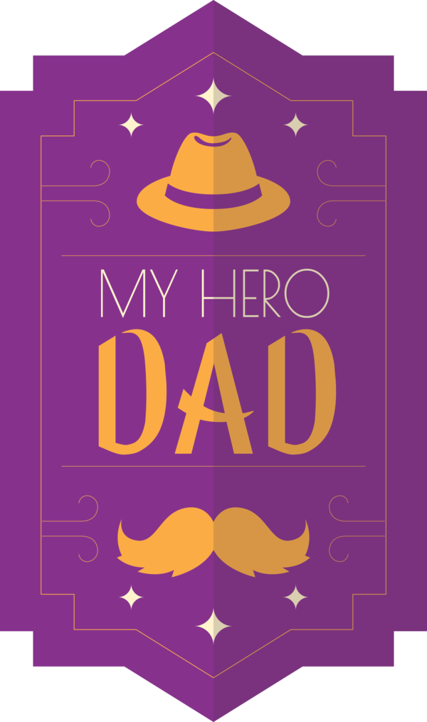 Transparent Father's Day Logo Poster Purple for Happy Father's Day for Fathers Day