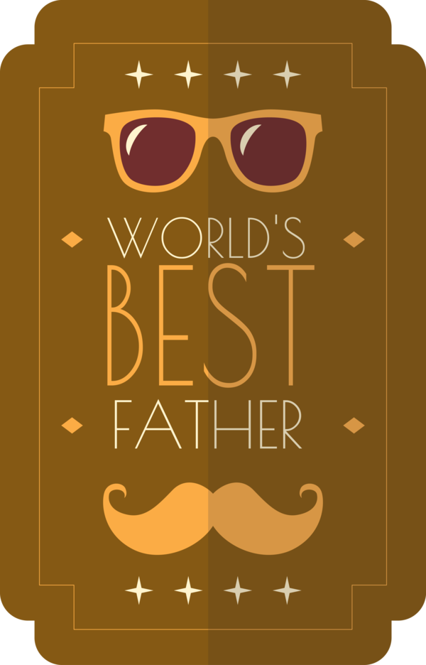 Transparent Father's Day Glasses Logo M. Moustache for Happy Father's Day for Fathers Day