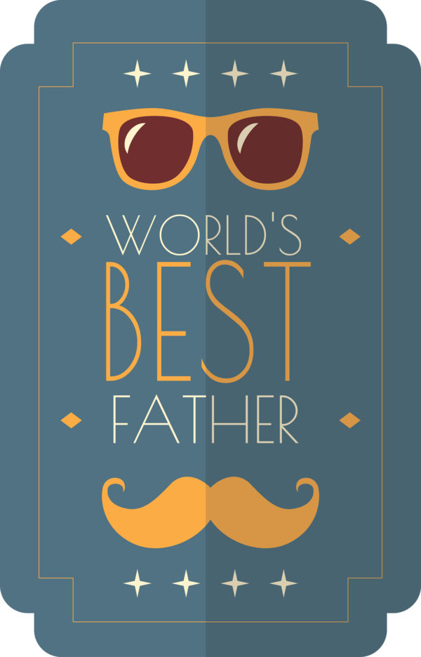 Transparent Father's Day Glasses Pattern M. Moustache for Happy Father's Day for Fathers Day