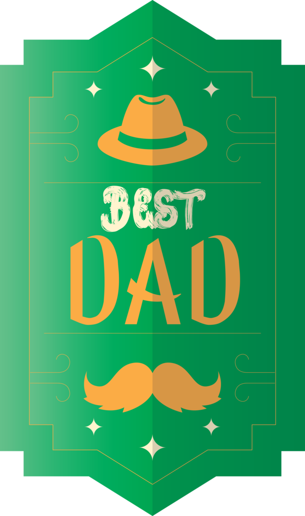 Transparent Father's Day Logo Font Green for Happy Father's Day for Fathers Day