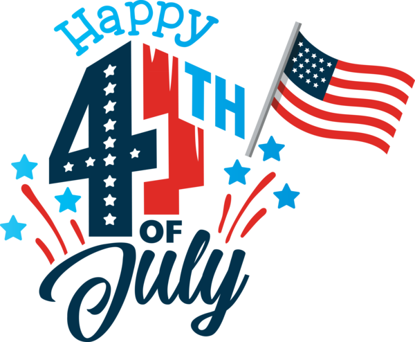 Transparent US Independence Day Logo Font Line for 4th Of July for Us Independence Day