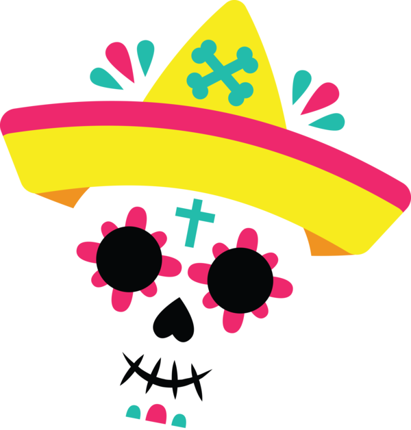 Transparent Day of the Dead Design Leaf Headgear for Día de Muertos for Day Of The Dead
