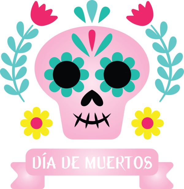 Transparent Day of the Dead Logo Laurel wreath for Día de Muertos for Day Of The Dead
