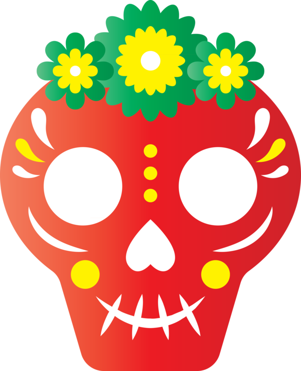 Transparent Day of the Dead Yellow Area Meter for Día de Muertos for Day Of The Dead